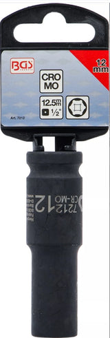 IMPACT SOCKET HEXAGON, DEEP | 12.5 MM (1/2") DRIVE | 12 MM (7212)