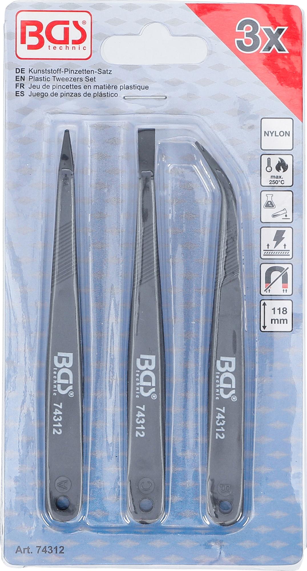 PLASTIC TWEEZERS SET | 3 PCS. (74312)