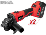 ANGLE GRINDER 18V SPEED ADJ. - 2X 4AH (YT-828295)