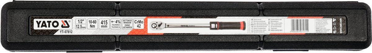 TORQUE WRENCH 1/2" 10-60NM (YT-07612)