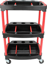 WORKSHOP TROLLEY | 3-LEVEL COMPOSITE WITH PARTS STORAGE | + 2 PERFORATIONS WITH 8 HOOKS (WT3P)