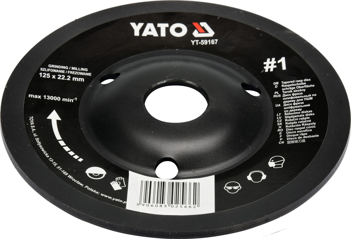 TAPERED RASP DISC 125MM NO1 (YT-59167)