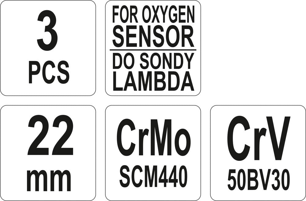 SOCKET AND OXYGEN SENSOR SET 7/8" (YT-1752)