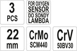 SOCKET AND OXYGEN SENSOR SET 7/8" (YT-1752)
