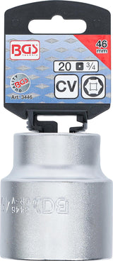 SOCKET, HEXAGON | 20 MM (3/4") DRIVE | 46 MM (3446)