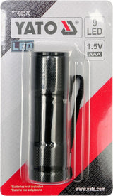 ALUMINIUM LED TORCH, 9 LED, BLACK (YT-08570)