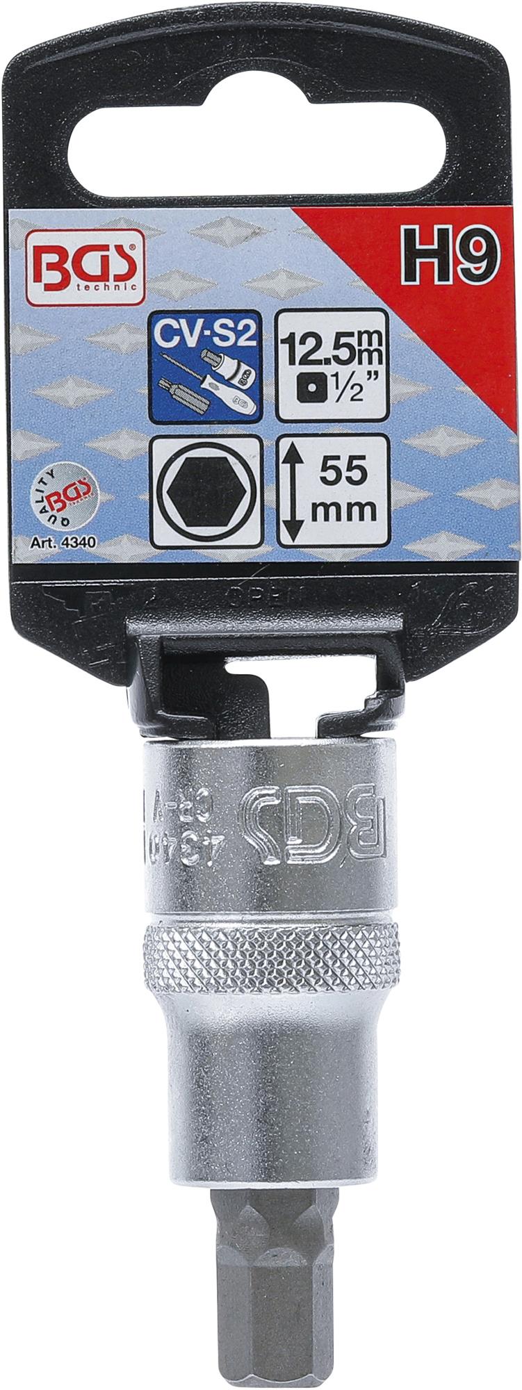 BIT SOCKET | 12.5 MM (1/2") | INTERNAL HEXAGON 9 MM (4340)