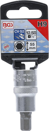 BIT SOCKET | 12.5 MM (1/2") | INTERNAL HEXAGON 9 MM (4340)