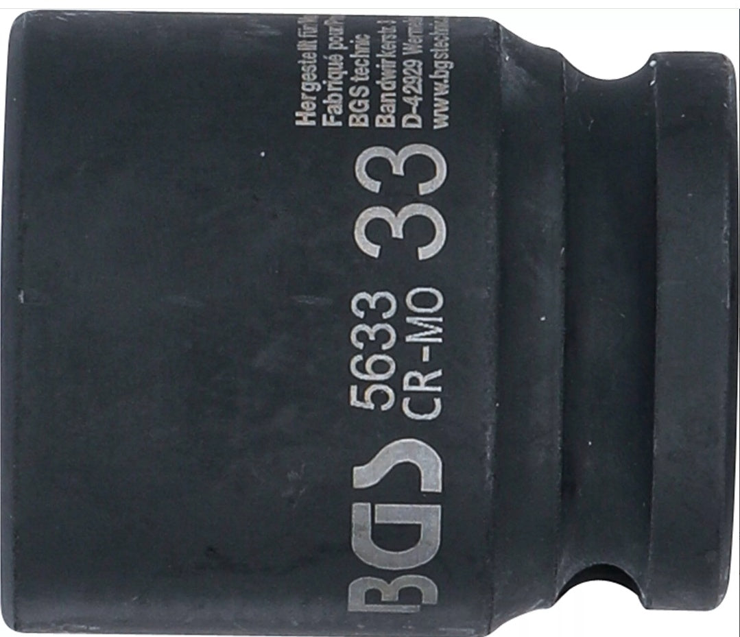 IMPACT SOCKET, HEXAGON | 20 MM (3/4") DRIVE | 33 MM (5633)