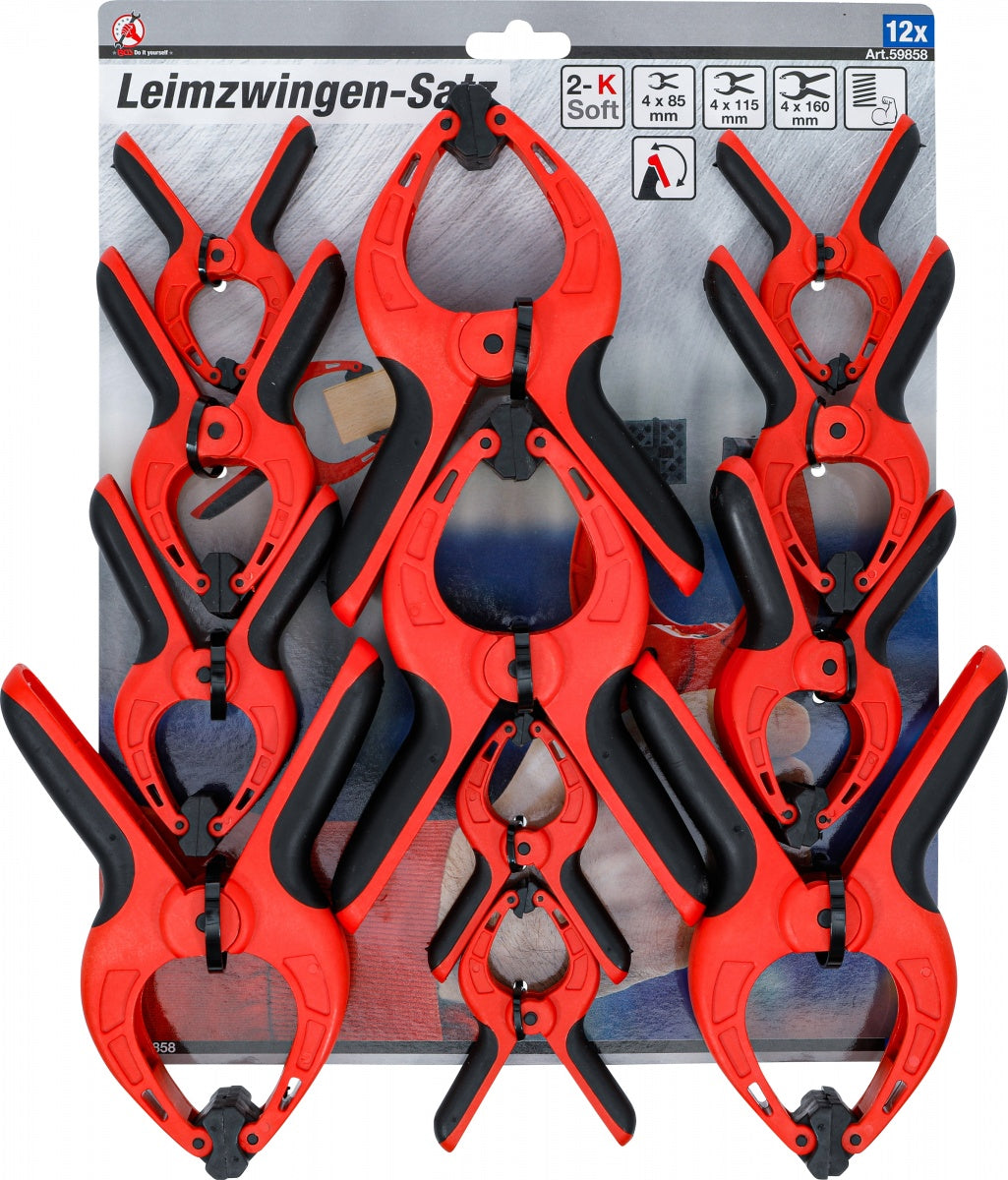 CLAMPS SET | NYLON | 85 - 160 MM | 12 PCS. (59858)