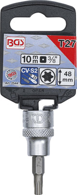 BIT SOCKET | 10 MM (3/8") DRIVE | T-STAR (FOR TORX) T27 (2544)