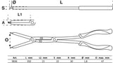 TOOL TRAY 1/3: DOUBLE-JOINT CIRCLIP PLIERS SET | EXCHANGEABLE TIPS | 345 MM (9836)