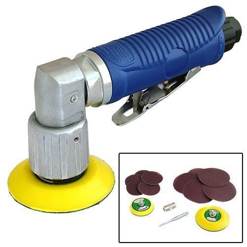 ANGLE PNEUMATIC GRINDER / ORBITAL POLISHER | 50 MM+70 MM PADS | 10 PCS. SHEETS (AS2031)