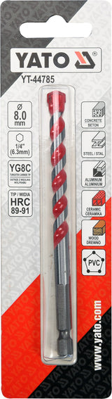 UNIVERSAL DRILL WITH HEX SHANK 8,0MM (YT-44785)
