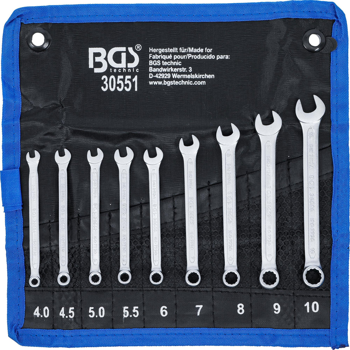 COMBINATION SPANNER SET | 4 - 10 MM | 9 PCS. (30551)
