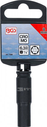 IMPACT SOCKET HEXAGON, DEEP | 6,3 MM (1/4") DRIVE | 8 MM (7268)