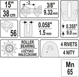 GUIDE BAR 15" 3/8"V (YT-84932)
