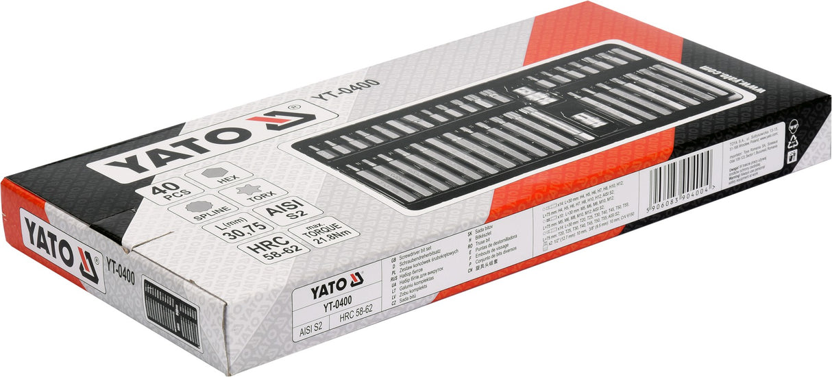 SCREWDRIVER BIT SET/HEX,TORX,SPLINE/40PC (YT-0400)