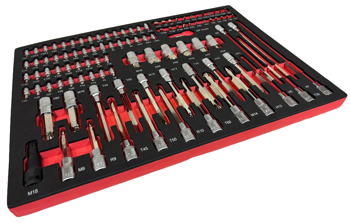 TOOL CABINET ON WHEELS | METAL WORKTOP | WITH TOOLS | 7 DRAWERS / 1 DOOR | 322 TOOLS (H7002)