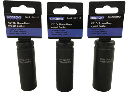 IMPACT SOCKET HEX LONG | 12.5 MM (1/2") | 21 MM (H501121)