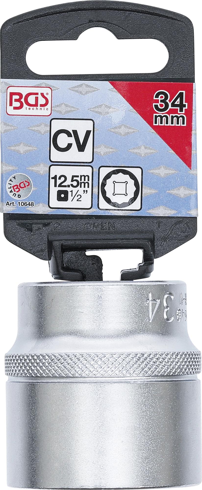 SOCKET, 12-POINT | 12.5 MM (1/2") DRIVE | 34 MM (10648)
