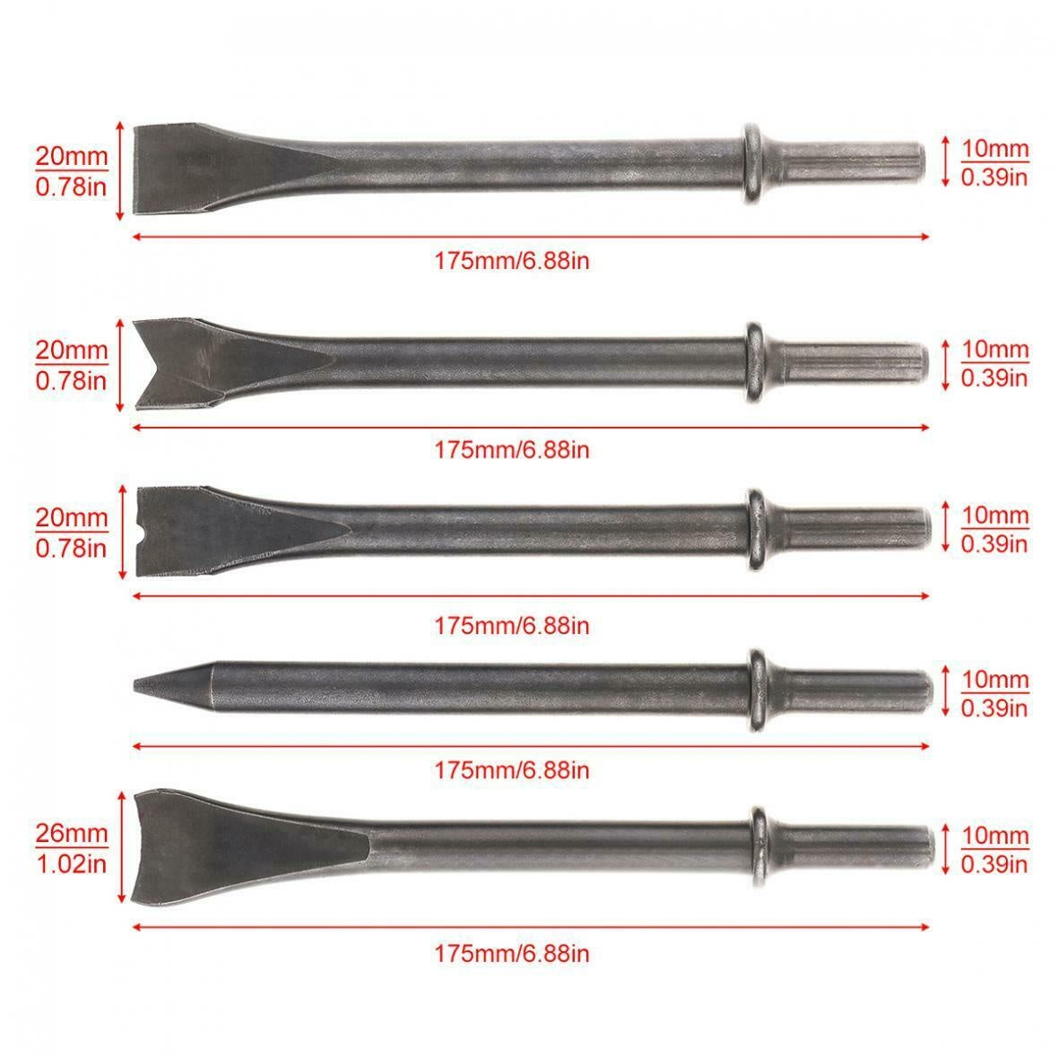 CHISELS FOR PNEUMATIC HAMMERS | 5 PCS. (ACL003)