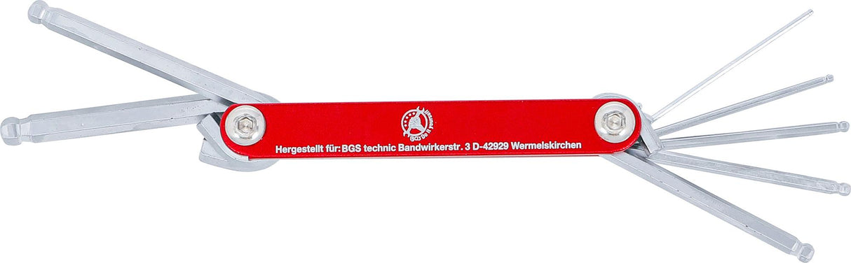 FOLDABLE KEY |INTERNAL HEXAGON WITH BALL POINT 1.5 - 6 MM | 7 PCS. (7847)