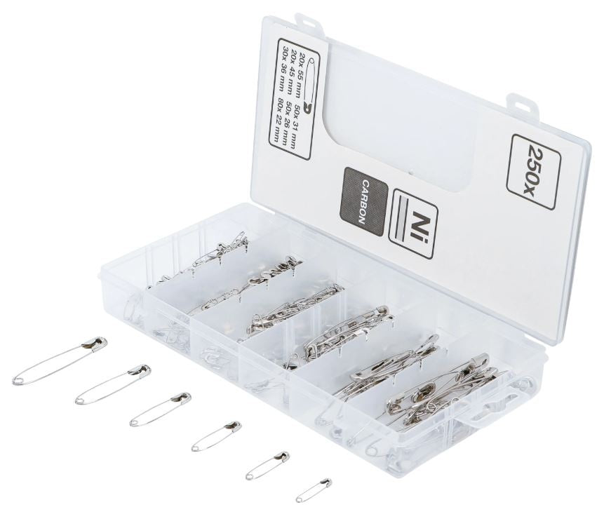 ASSORTMENT OF PINS (SPLIT PINS) | 22–55 MM | 6 SIZES | 250 PCS (88196)