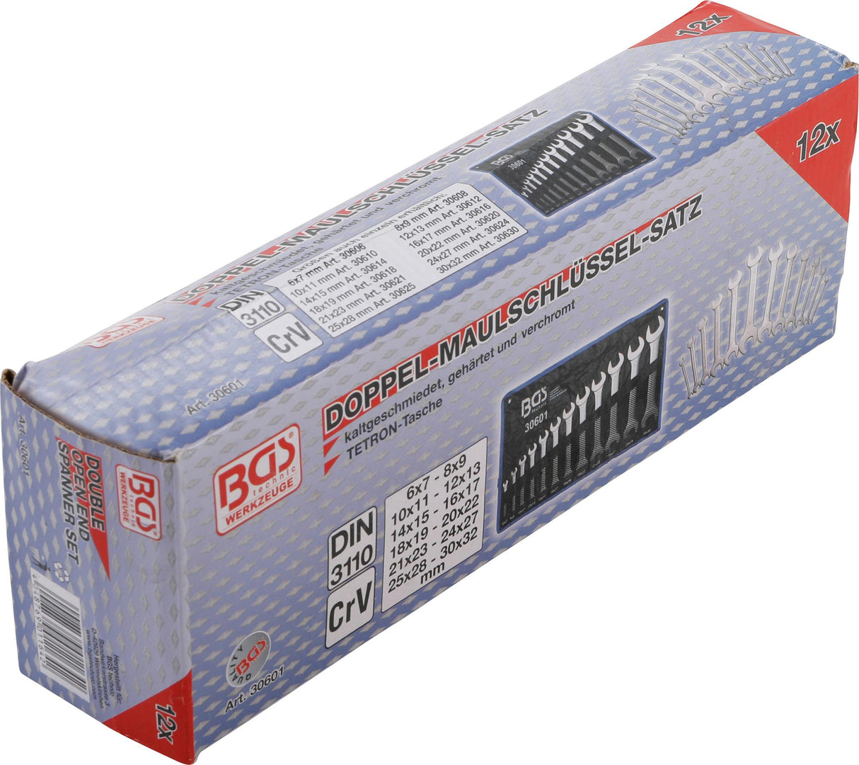 DOUBLE OPEN END SPANNER SET | 6 - 32 MM | 12 PCS. (30601)
