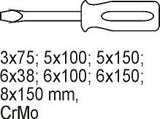 PVC TRAY WITH 7PCS SLOTTED SCREWDRIVERS (YT-5535)