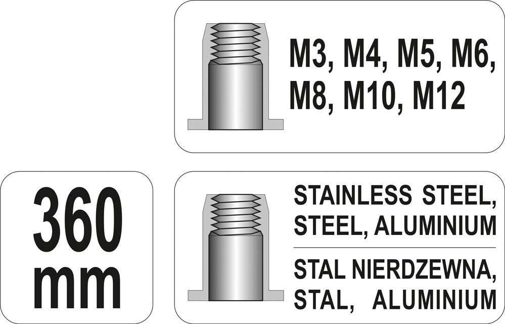 HAND NUT TOOL M3-M12 (YT-36128)