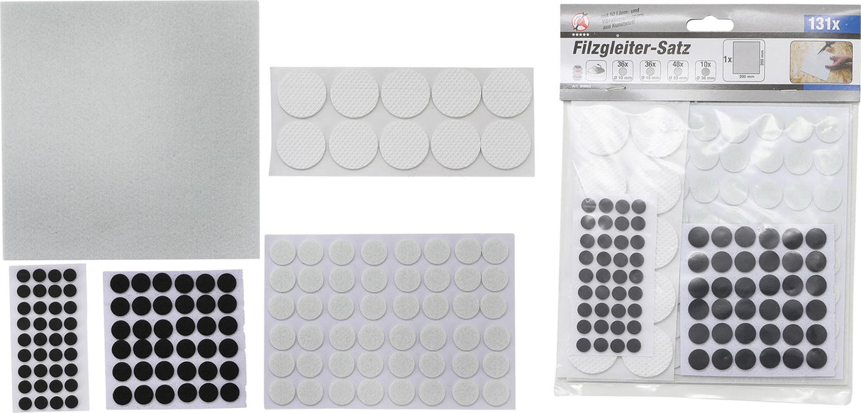 FELT PAD SET | SELF-ADHESIVE | 131 PCS. (80865)