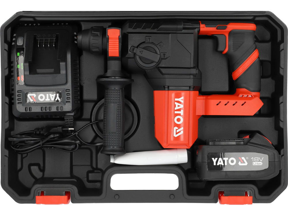 BRUSHLESS ROTARY HAMMER 18V SDS PLUS 2.5J - BATTERY 4 AH (YT-827721)