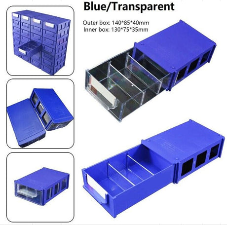 STACKABLE PLASTIC HARDWARE STORAGE BOX | 14X8.5X4 CM (SPB138)