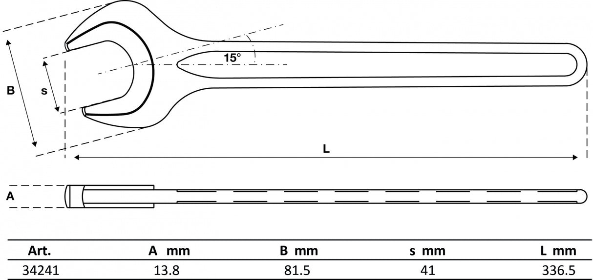 SINGLE OPEN END SPANNER | DIN 894 | 41 MM (34241)