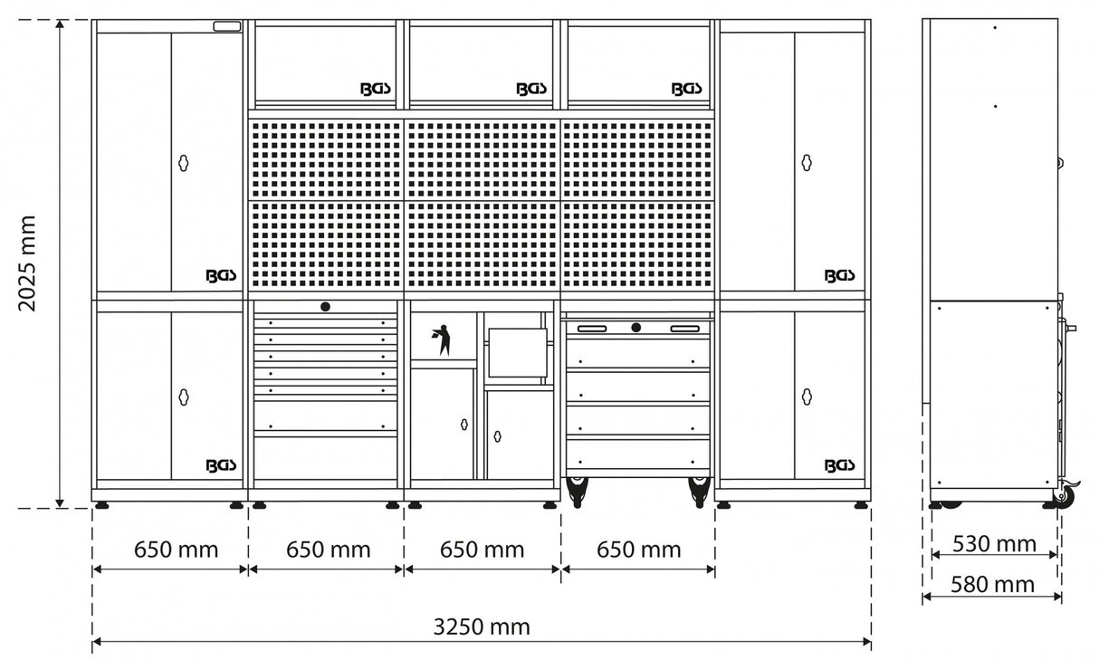 STORAGE SYSTEM COMBINATION | FLEX | WOODEN | 5 COMPONENTS (80140)