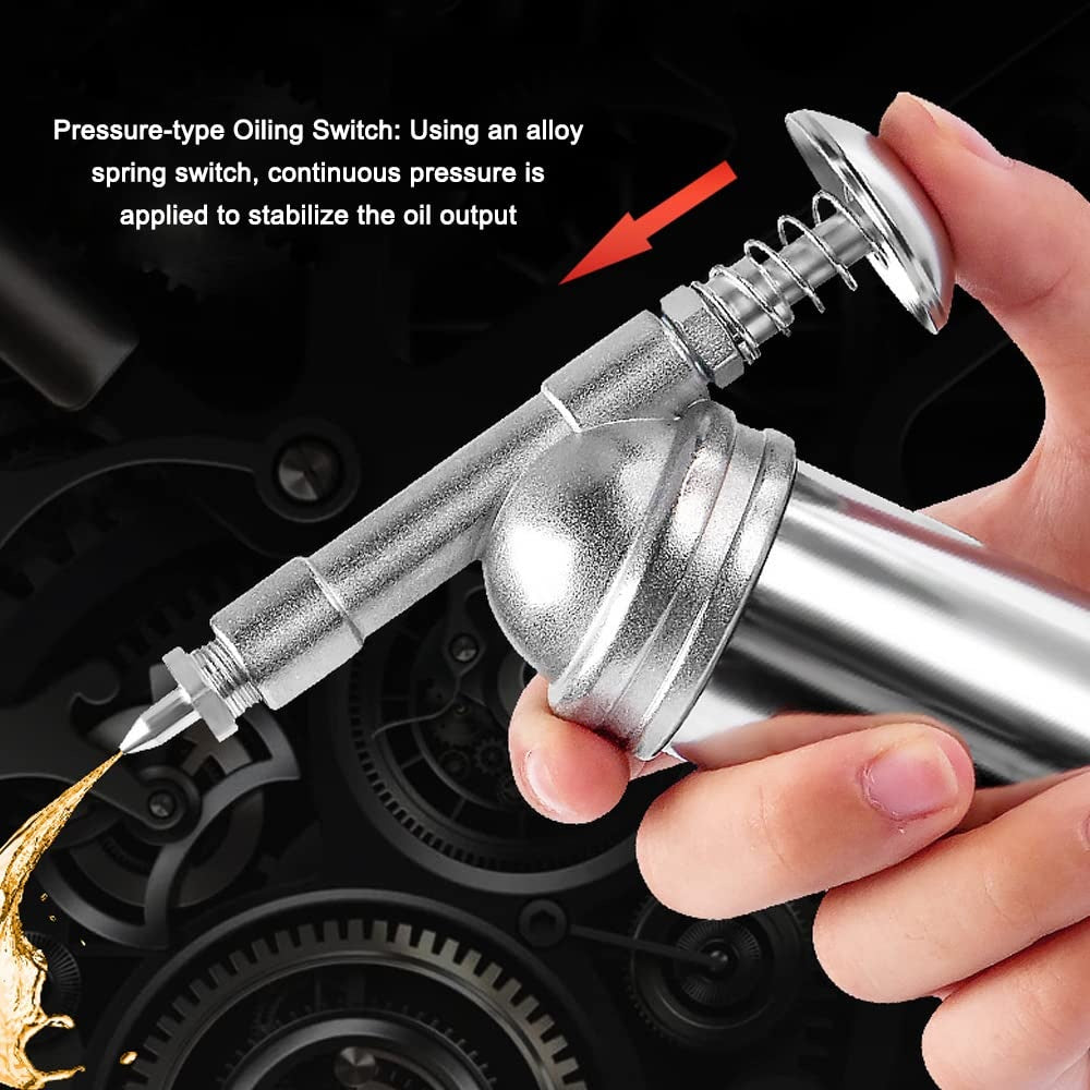 MINI GREASE GUN WITH NEEDLE NOZZLE | STAINLESS STEEL | 85 CM³ (GG3MA)