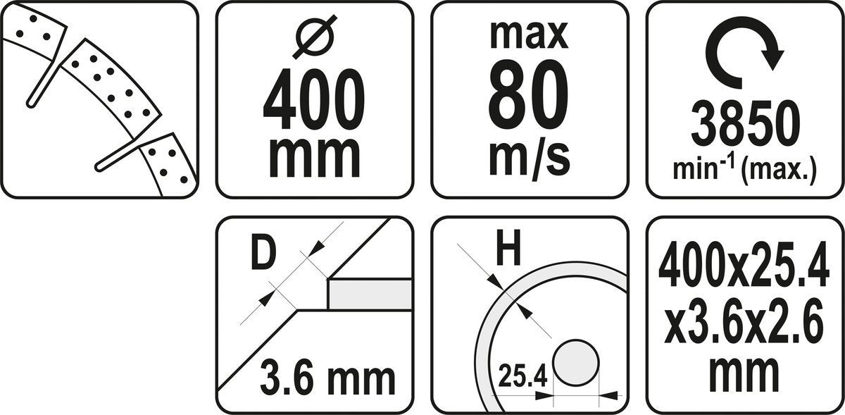 DIAMOND DISC FOR CONCRETE 400X25,4MM (YT-60004)
