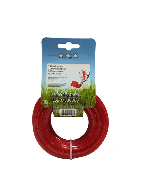 TRIMMER LINE FOR GRASS | SQUARE | 2.4 MM X 15 M (M830860)