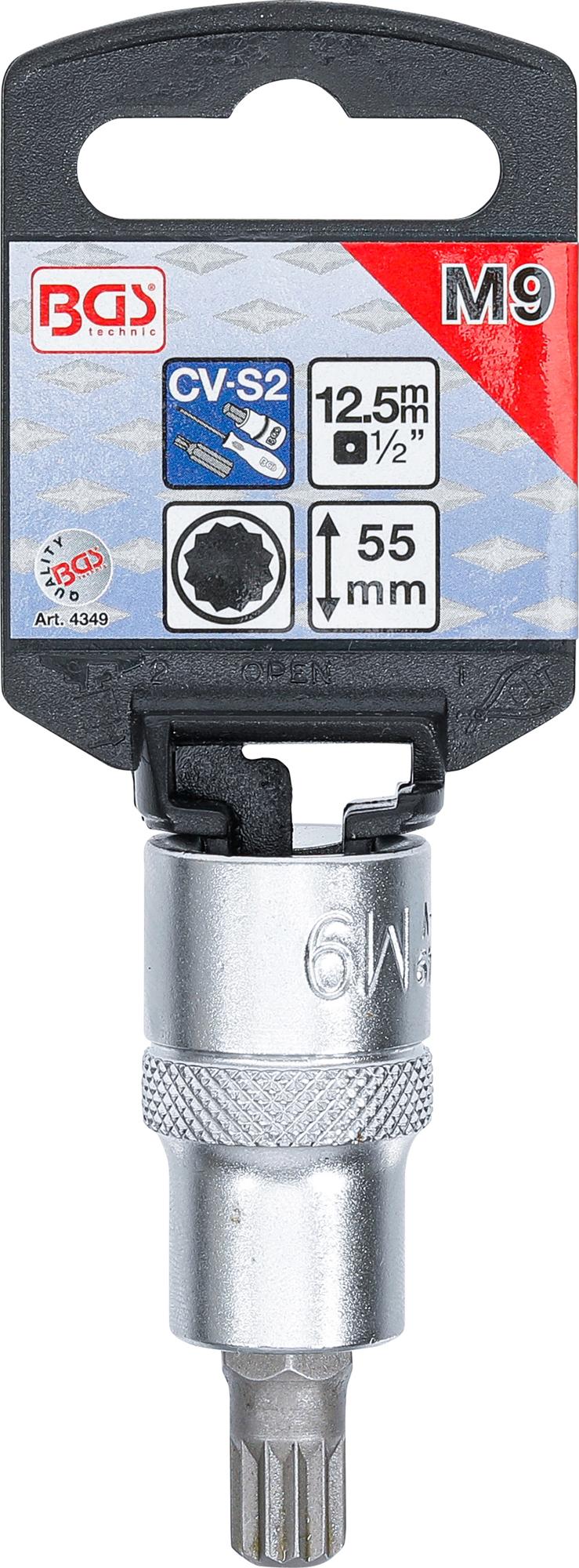 BIT SOCKET | 12.5 MM (1/2") DRIVE | SPLINE (FOR XZN) M9 (4349)