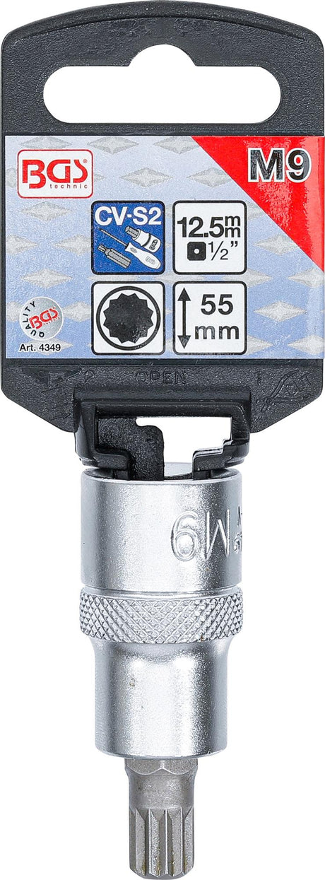 BIT SOCKET | 12.5 MM (1/2") DRIVE | SPLINE (FOR XZN) M9 (4349)