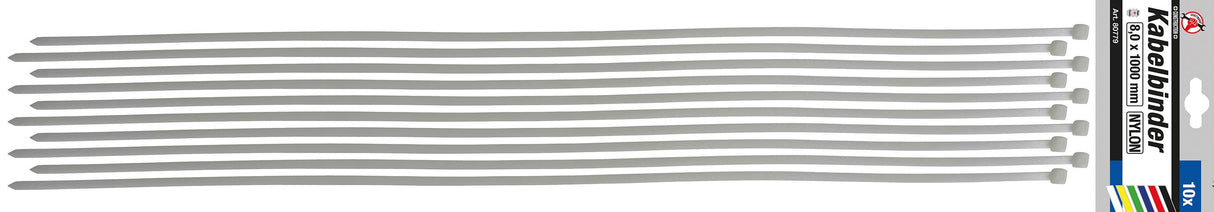 CABLE TIE ASSORTMENT | WHITE | 8.0 X 1000 MM | 10 PCS. (80779)