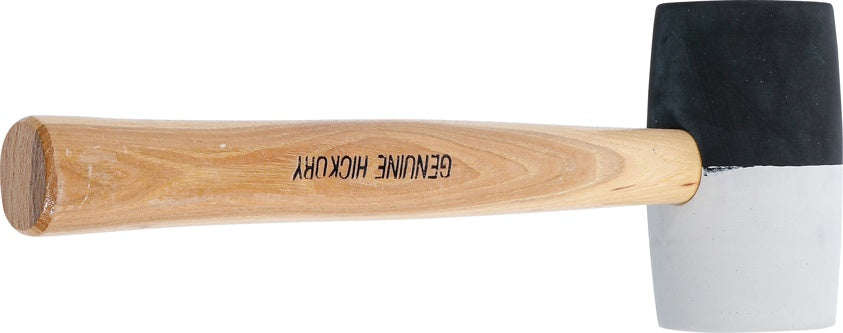 RUBBER MALLET | HICKORY HANDLE | BLACK / WHITE HEAD | Ø 63 MM | 840 G (1969)