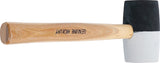 RUBBER MALLET | HICKORY HANDLE | BLACK / WHITE HEAD | Ø 63 MM | 840 G (1969)