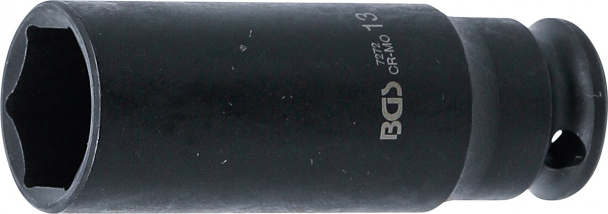 IMPACT SOCKET HEXAGON, DEEP | 6,3 MM (1/4") DRIVE | 13 MM (7272)