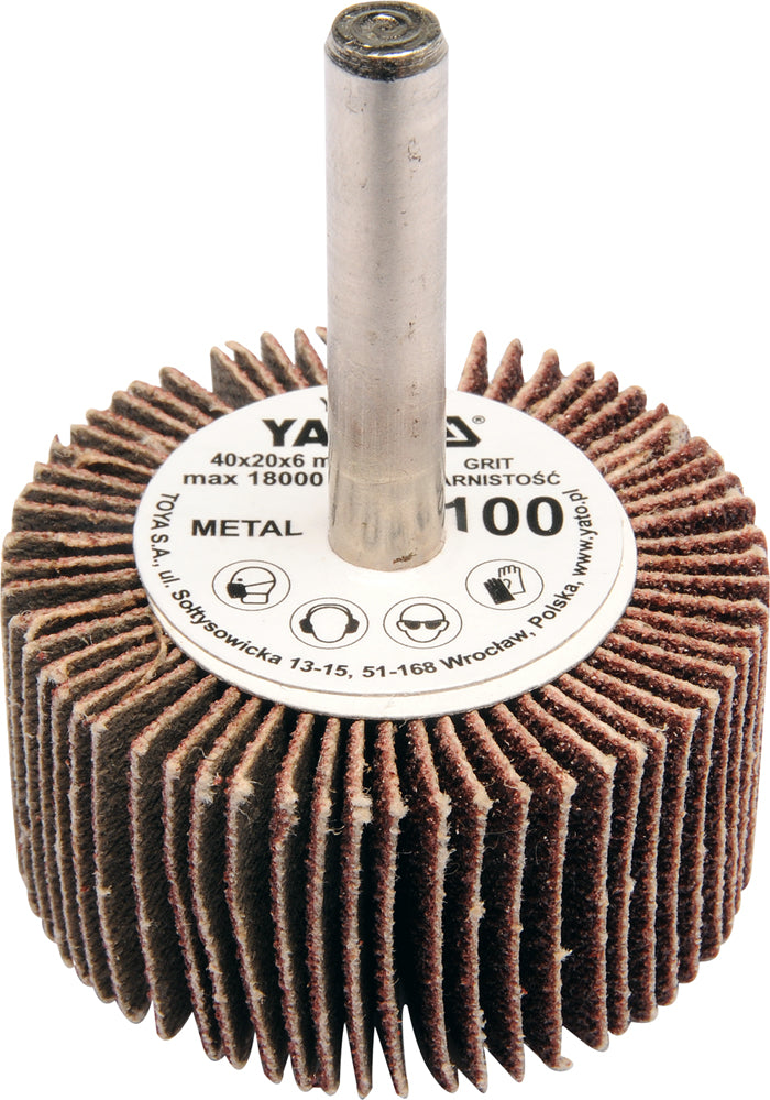 FLAP WHEEL W. SHAFT 40X20X6 P40 (YT-83351)