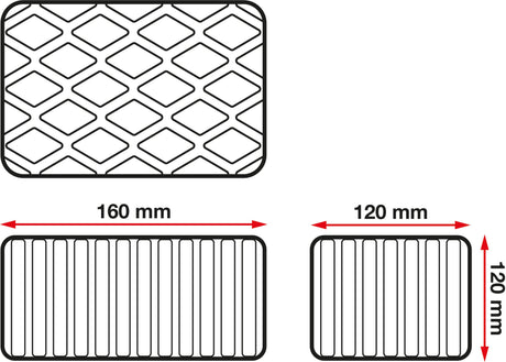 RUBBER PAD | FOR CAR LIFTS | 160 X 120 X 120 MM (6482)