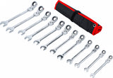RATCHET COMBINATION WRENCH SET | FLEXIBLE HEADS | 8 - 19 MM | 12 PCS. (30002)