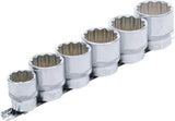 SOCKET SET, 12-POINT | 12.5 MM (1/2") DRIVE | 24 - 38 MM | 6 PCS. (70102)