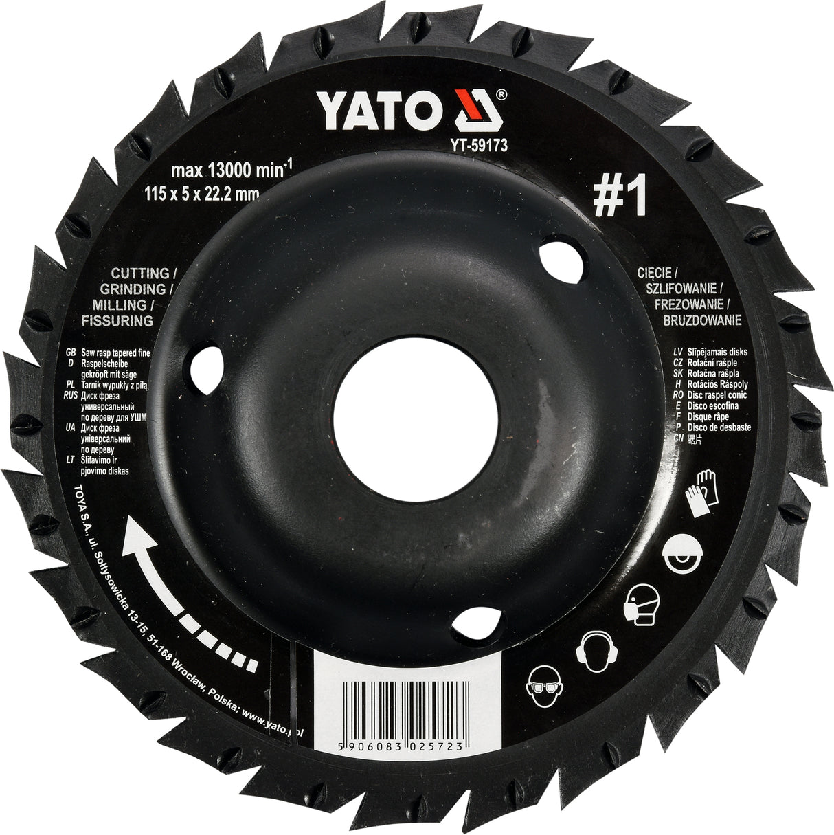 DISC/CUTTER FOR WOOD 115 MM, NO1 (YT-59173)